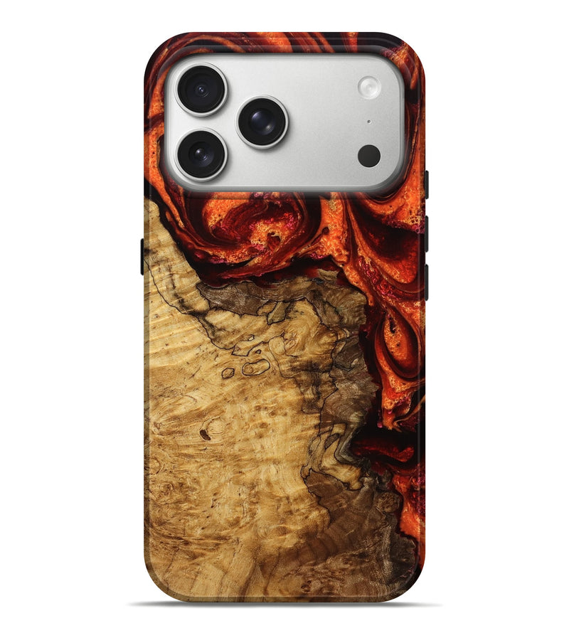 iPhone 17 Pro Max Wood Live Edge Phone Case - Chozen (Red, 787729)