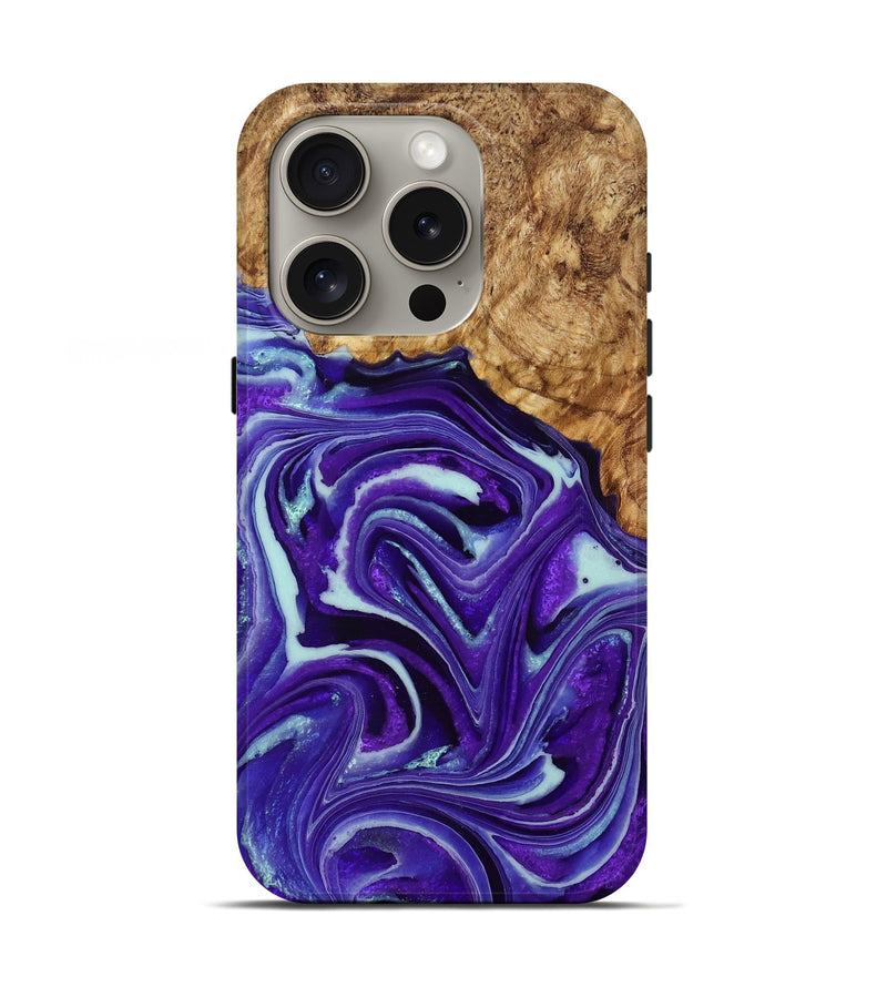 iPhone 16 Pro Wood Live Edge Phone Case - Lissie (Purple, 787749)