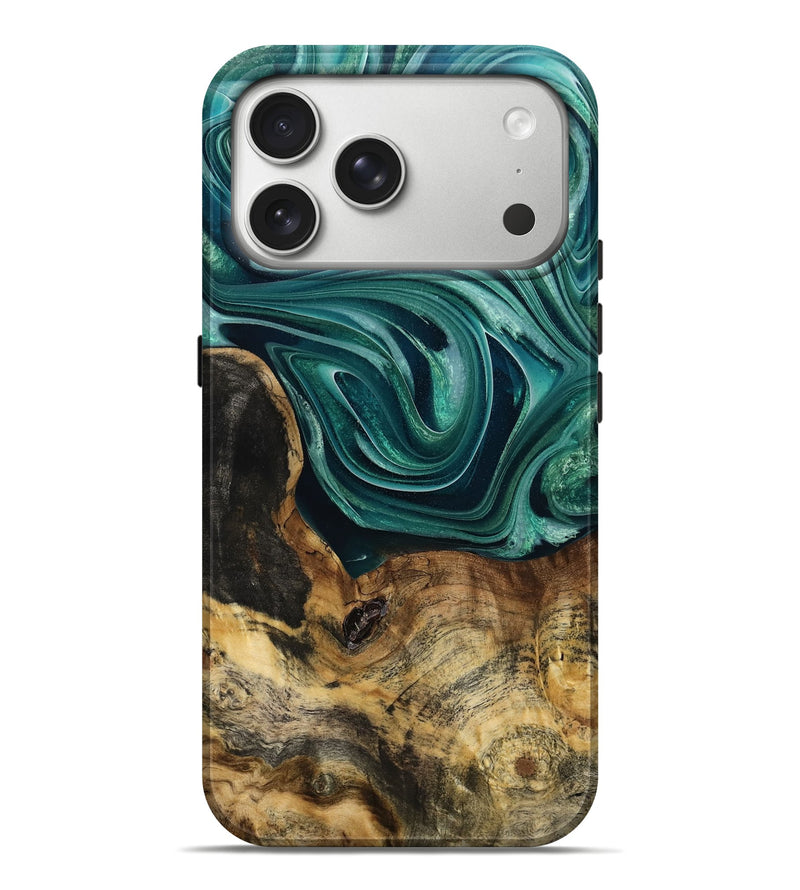 iPhone 17 Pro Max Wood Live Edge Phone Case - Georgie (Green, 787784)