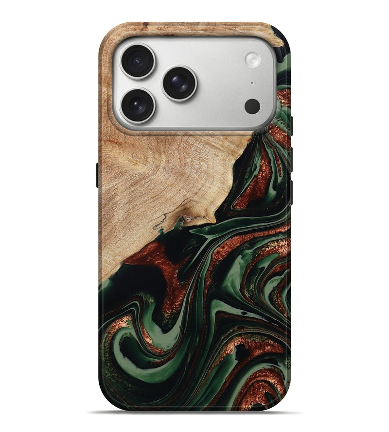 iPhone 17 Pro Max Wood Live Edge Phone Case - Kamiyah (Green, 787789)
