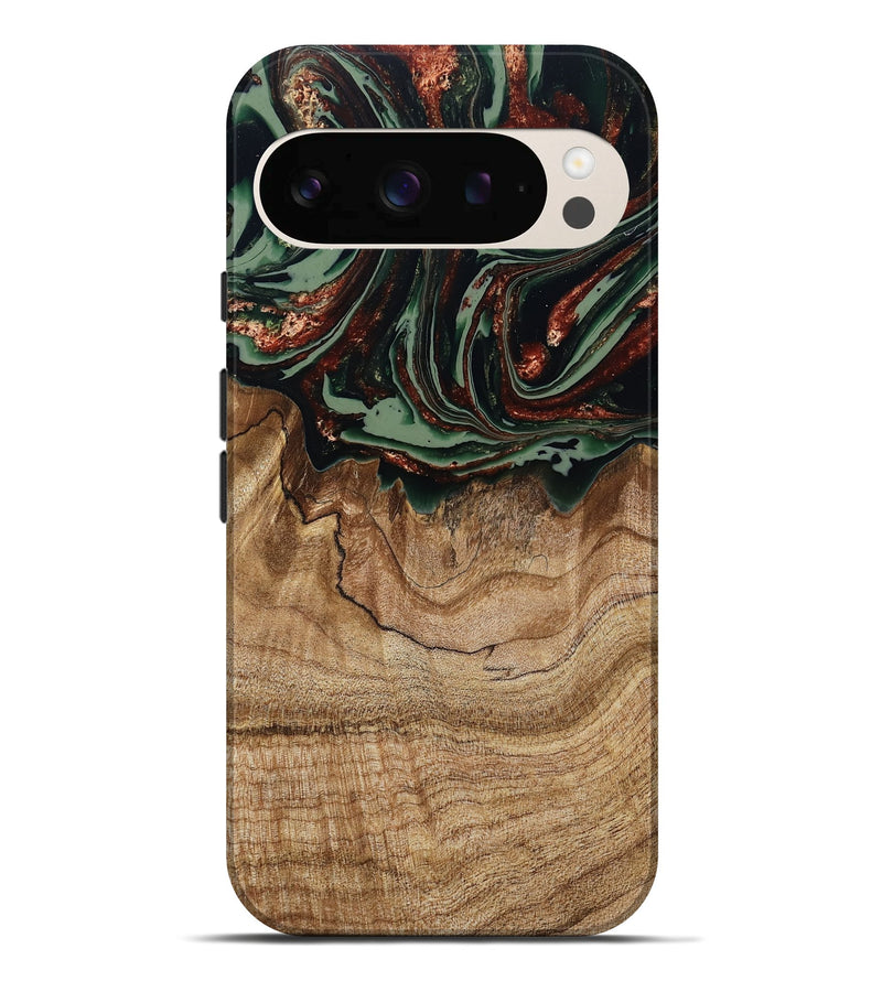 Pixel 10 Pro XL Wood Live Edge Phone Case - Neal (Green, 787794)