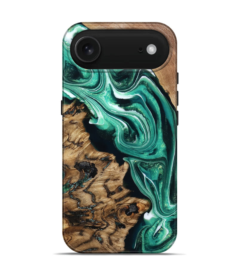 iPhone 17 Air Wood Live Edge Phone Case - Pink (Green, 787942)