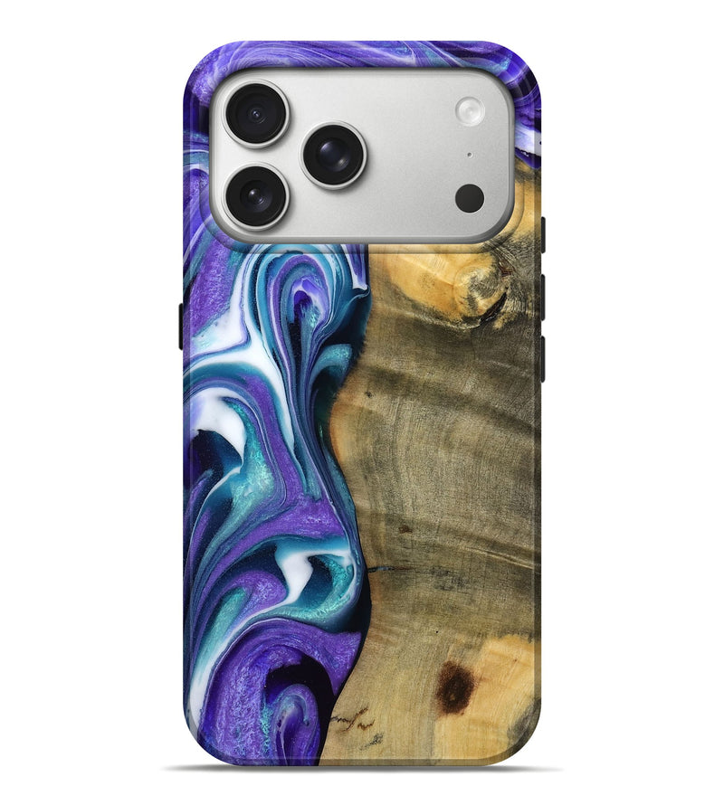 iPhone 17 Pro Max Wood Live Edge Phone Case - Shamar (Purple, 787946)