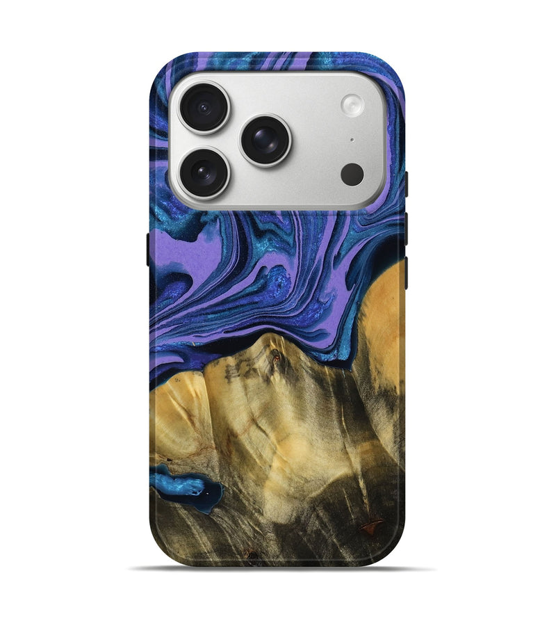 iPhone 17 Pro Wood Live Edge Phone Case - Domingo (Purple, 787949)
