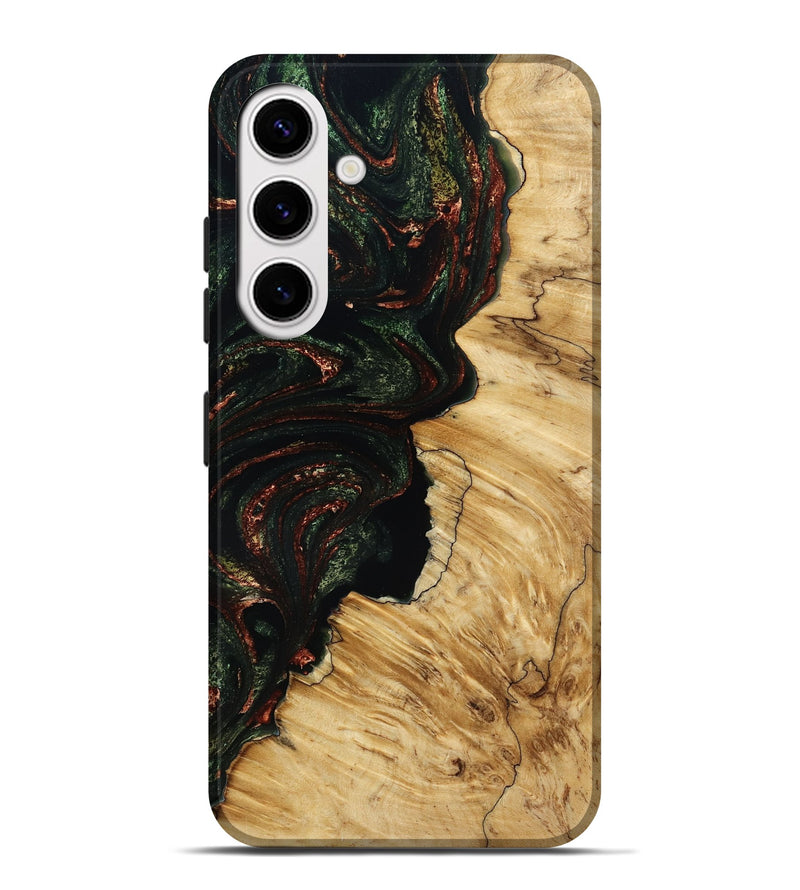 Galaxy S25 Plus Wood Live Edge Phone Case - Moshe (Green, 787962)