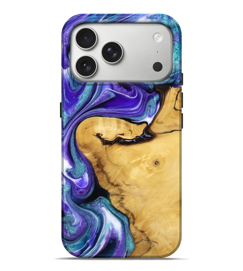 iPhone 17 Pro Max Wood Live Edge Phone Case - Vivian (Purple, 787967)