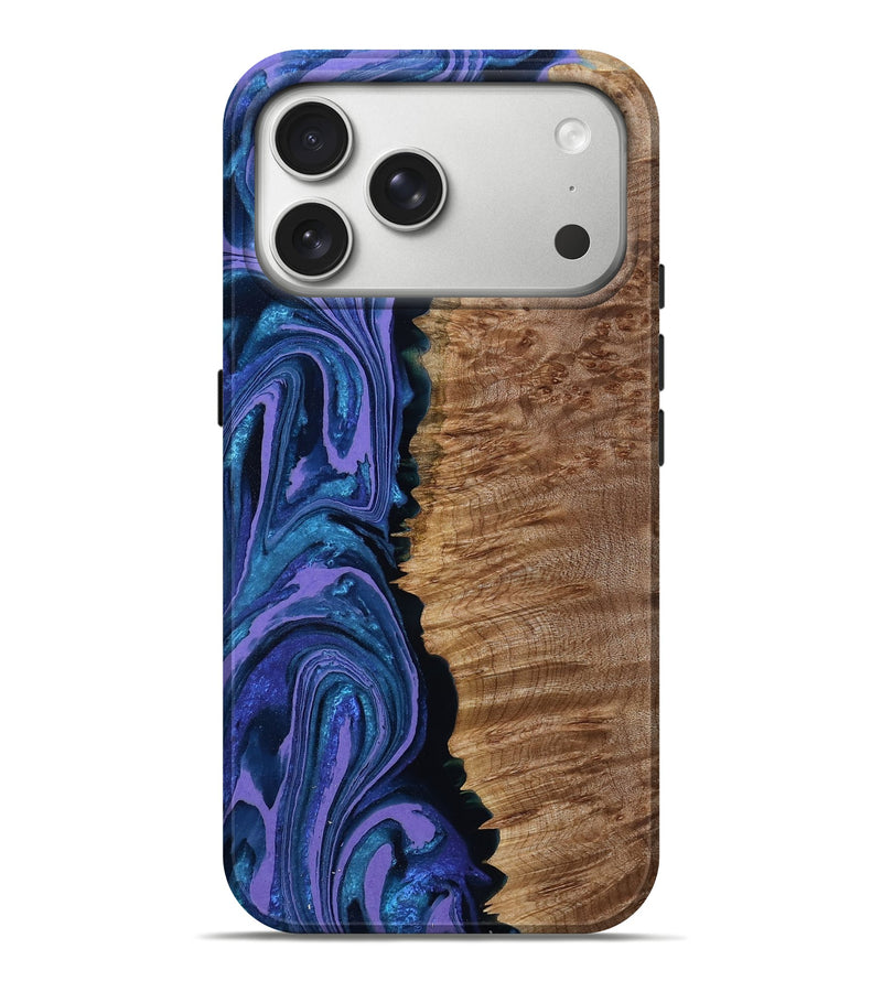 iPhone 17 Pro Max Wood Live Edge Phone Case - Arielle (Purple, 787971)