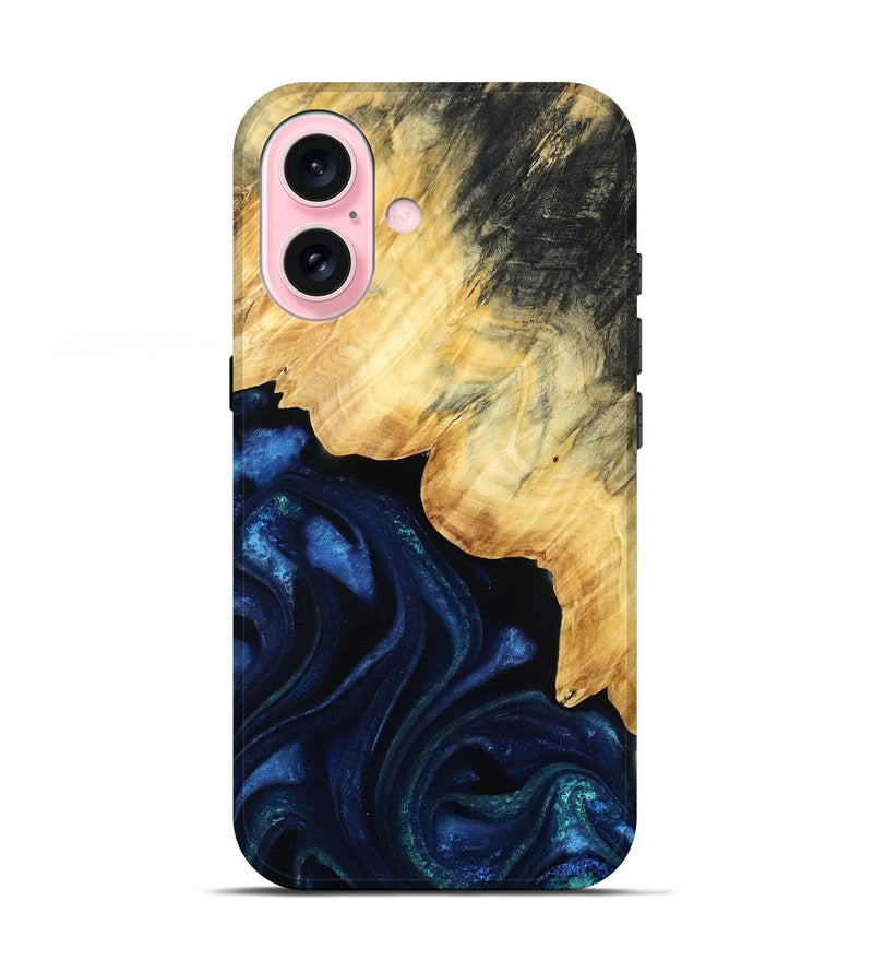 iPhone 17 Wood Live Edge Phone Case - Elena (Blue, 788643)