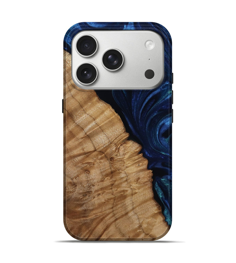 iPhone 17 Pro Wood Live Edge Phone Case - Orlando (Blue, 788650)
