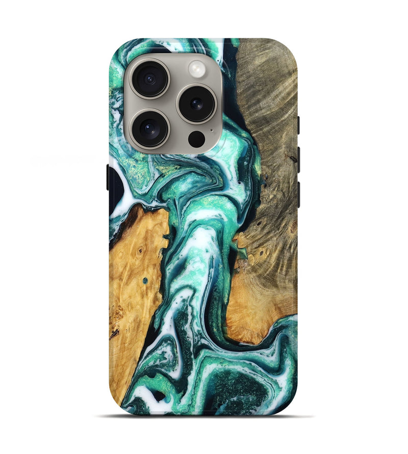 iPhone 16 Pro Wood Live Edge Phone Case - Mose (Geode, 788900)