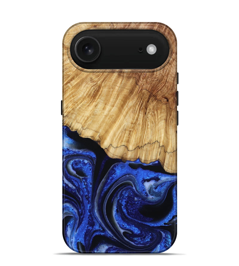 iPhone 17 Air Wood Live Edge Phone Case - Ruthann (Blue, 788901)