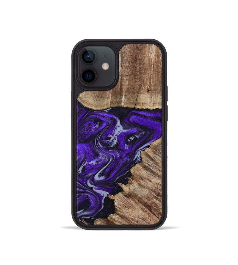 iPhone 12 mini Wood Phone Case - Peggie (Purple, 789020)
