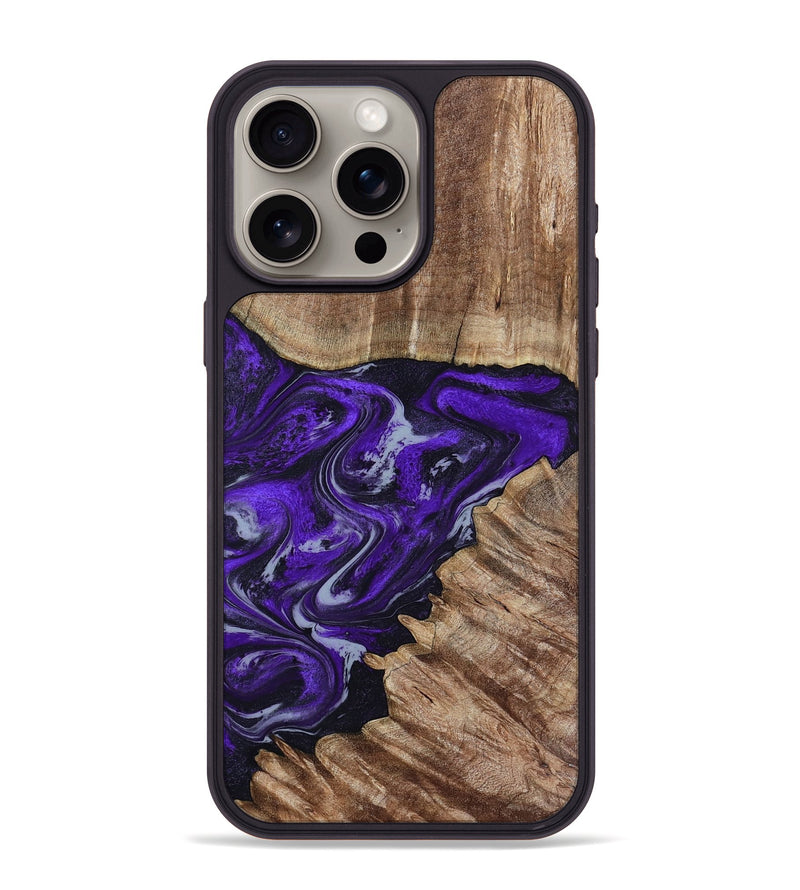 iPhone 15 Pro Max Wood Phone Case - Peggie (Purple, 789020)