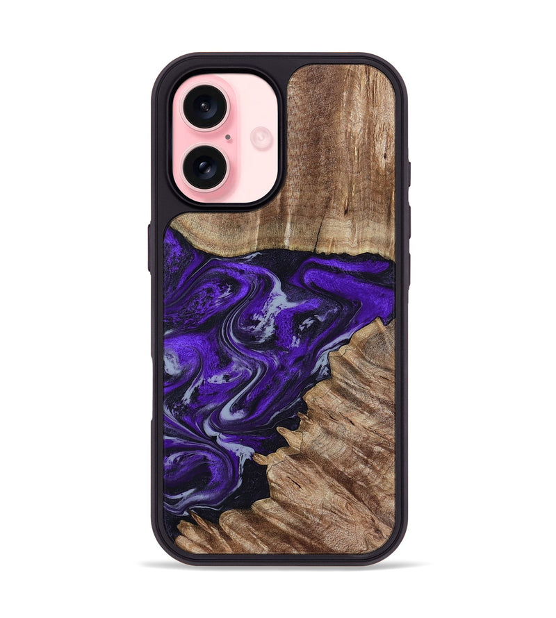 iPhone 16 Wood Phone Case - Peggie (Purple, 789020)