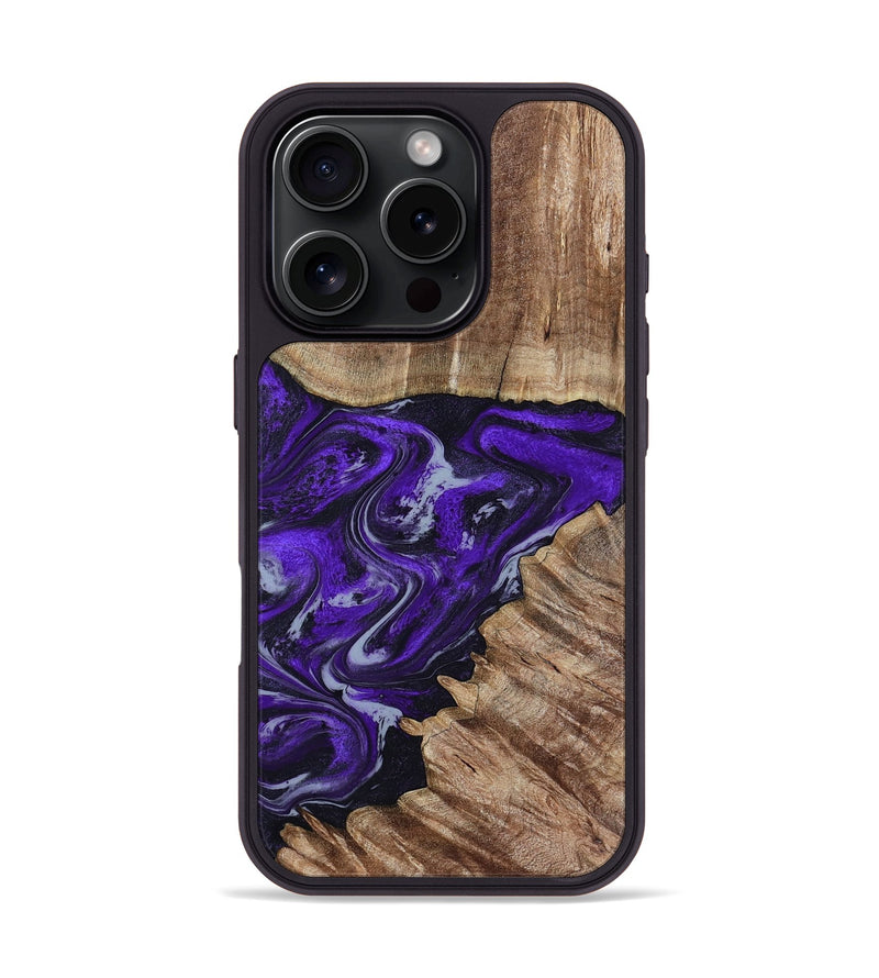 iPhone 16 Pro Wood Phone Case - Peggie (Purple, 789020)