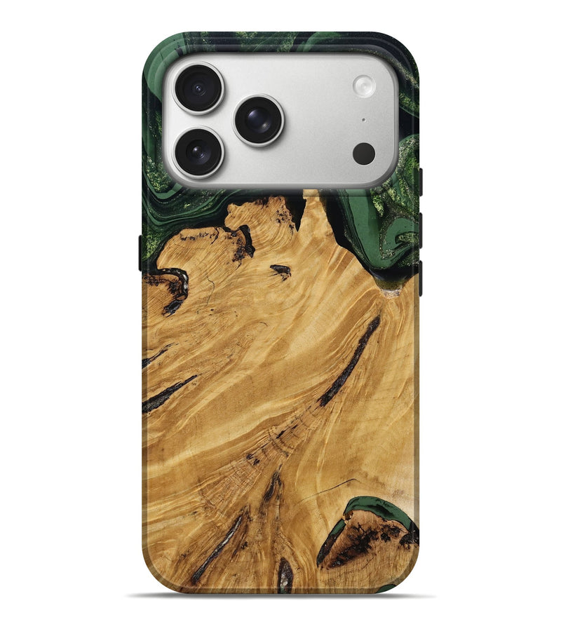 iPhone 17 Pro Max Wood Live Edge Phone Case - Alana (Green, 789065)