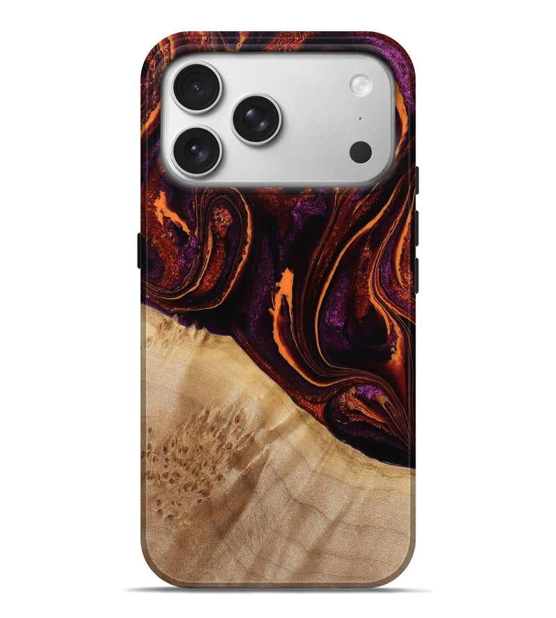 iPhone 17 Pro Max Wood Live Edge Phone Case - Verda (Red, 789073)