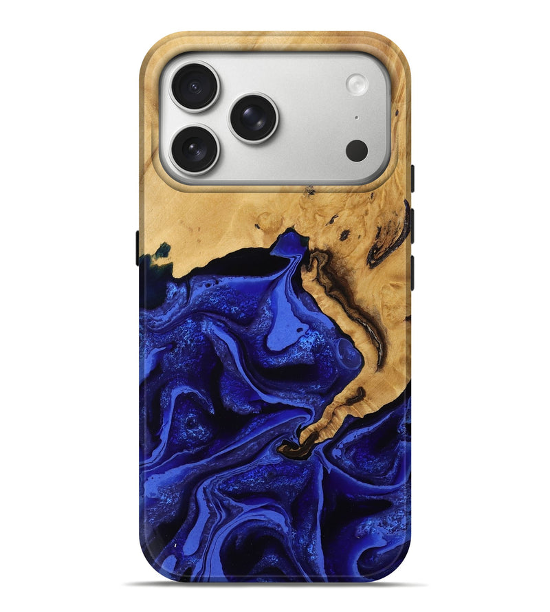 iPhone 17 Pro Max Wood Live Edge Phone Case - Camron (Blue, 789077)