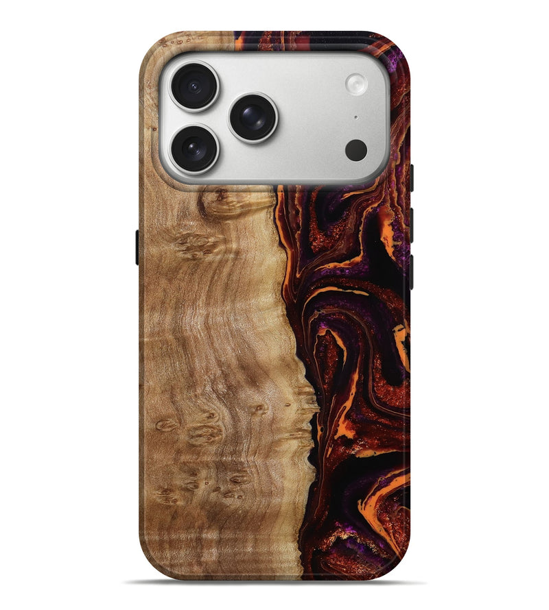 iPhone 17 Pro Max Wood Live Edge Phone Case - Malinda (Red, 789089)