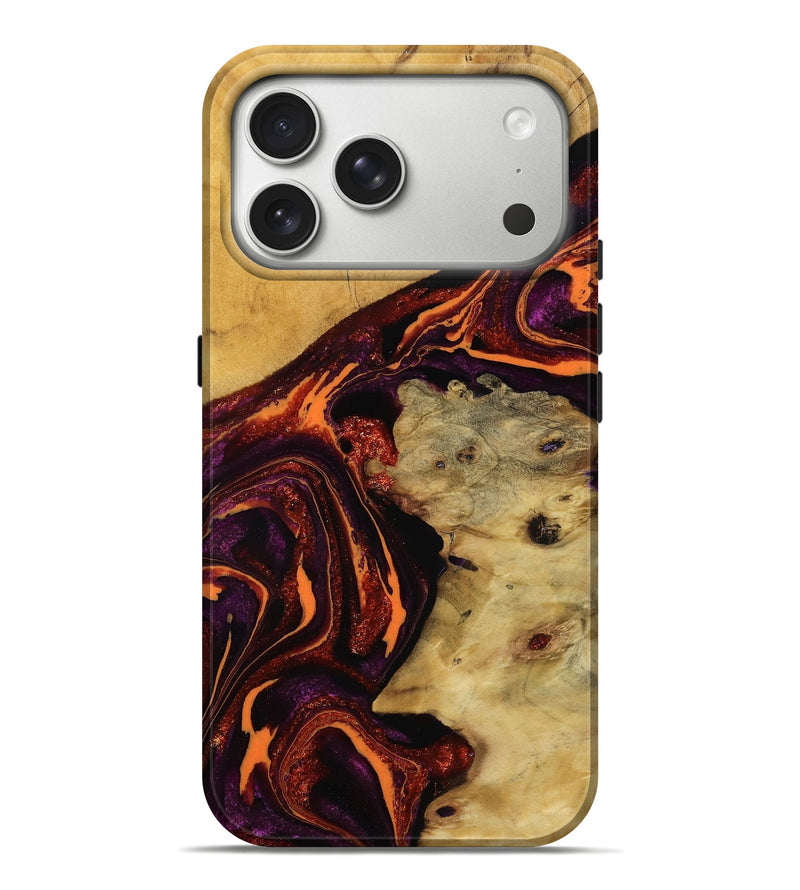 iPhone 17 Pro Max Wood Live Edge Phone Case - Zada (Red, 789093)