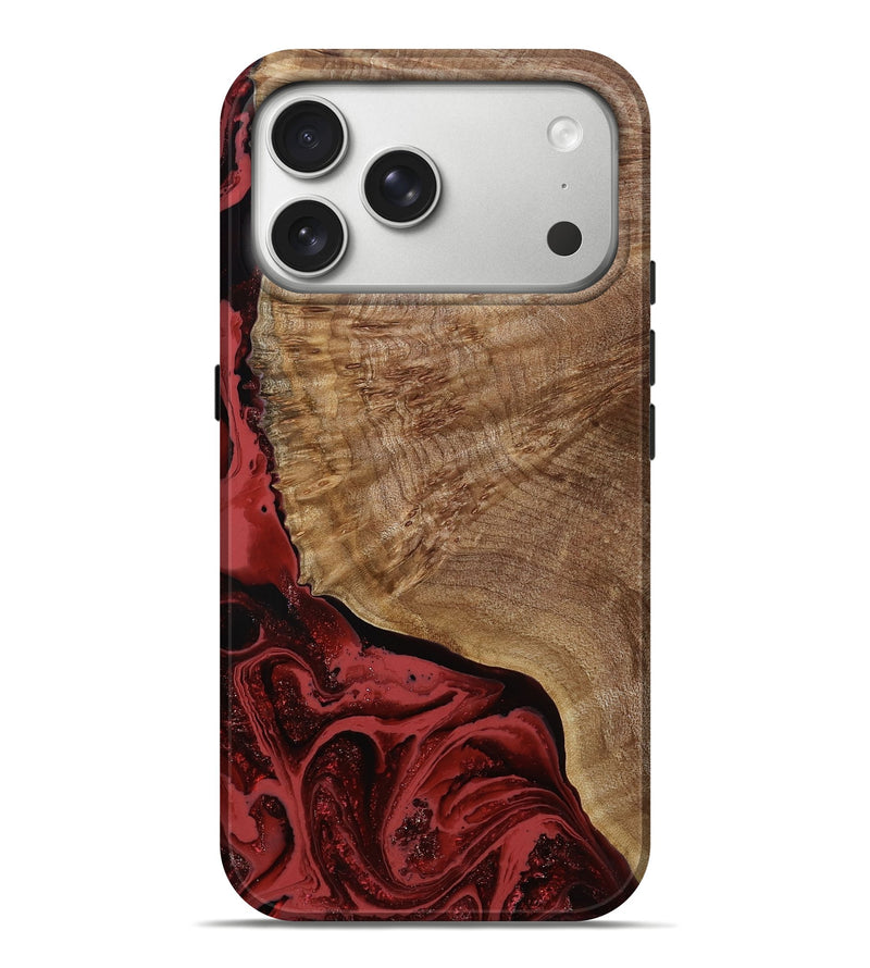 iPhone 17 Pro Max Wood Live Edge Phone Case - Harris (Red, 789256)