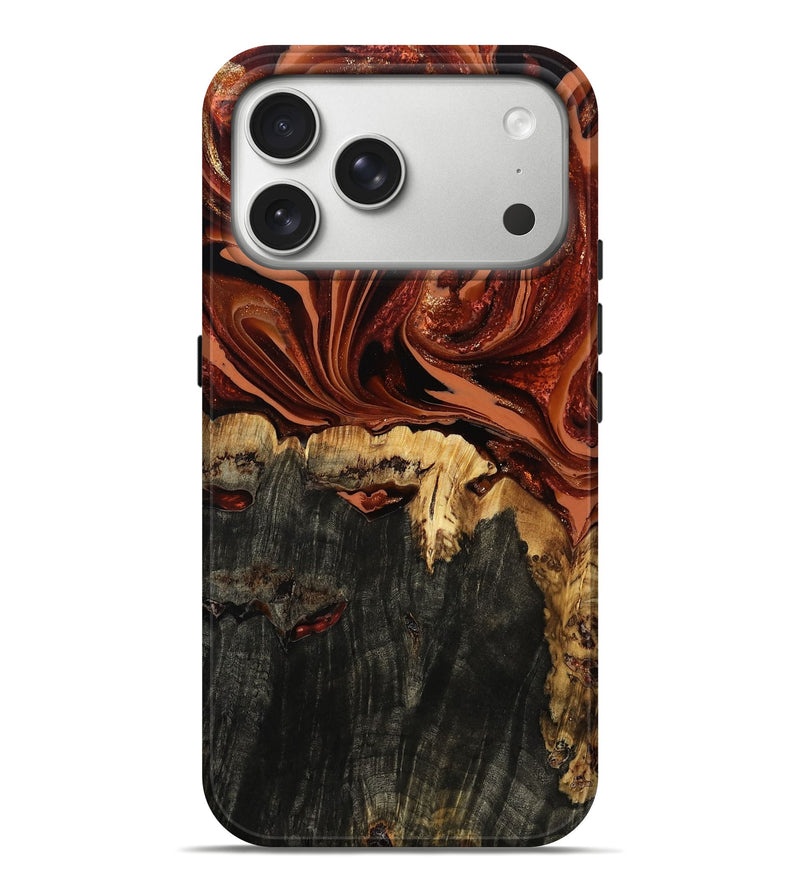 iPhone 17 Pro Max Wood Live Edge Phone Case - Tempie (Red, 789258)