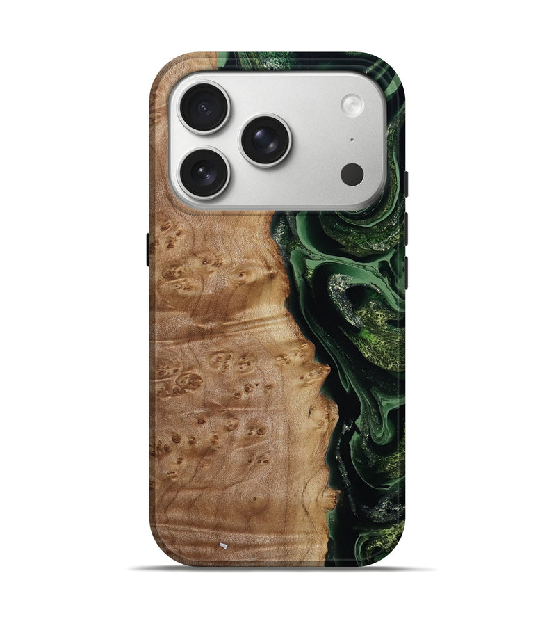 iPhone 17 Pro Wood Live Edge Phone Case - Malakai (Ancient Olive, 789260)