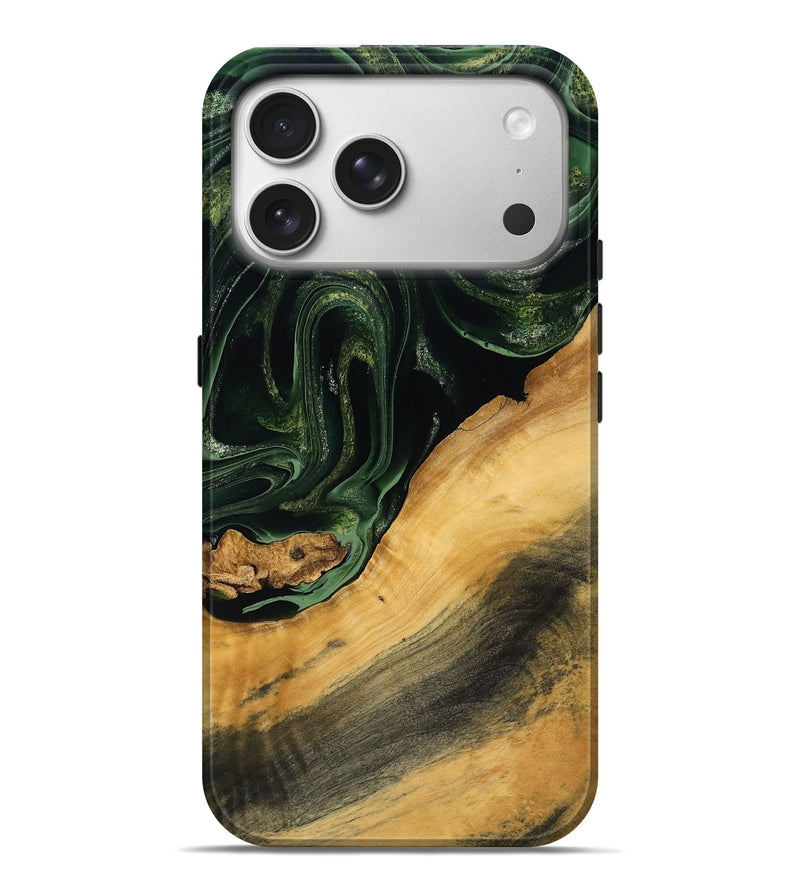 iPhone 17 Pro Max Wood Live Edge Phone Case - Mac (Green, 789264)