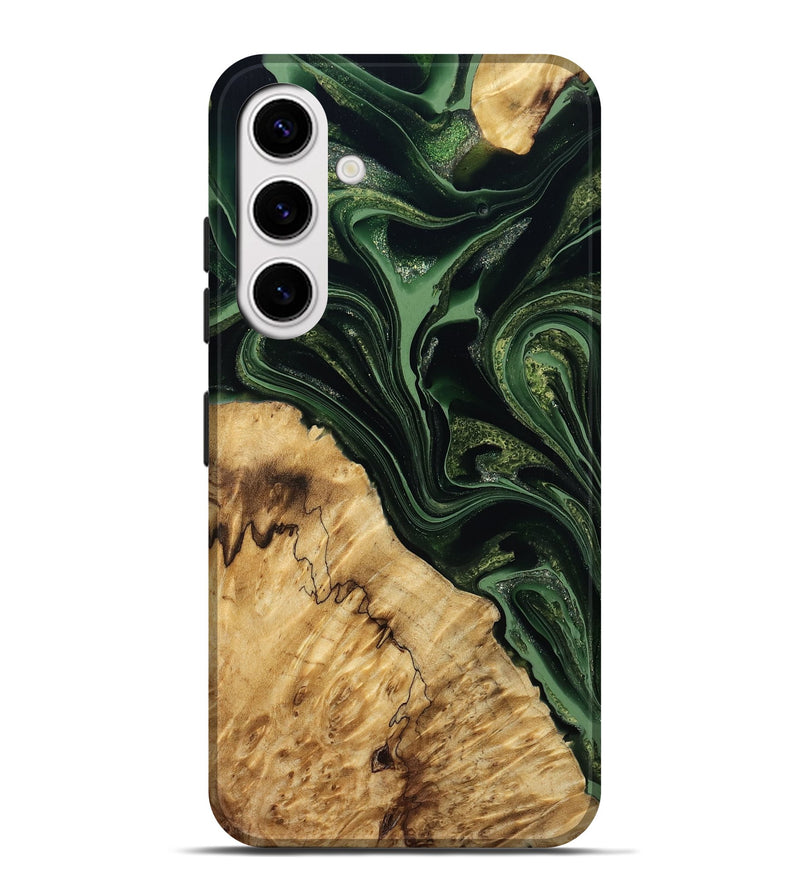 Galaxy S25 Plus Wood Live Edge Phone Case - Kathlyn (Green, 789265)