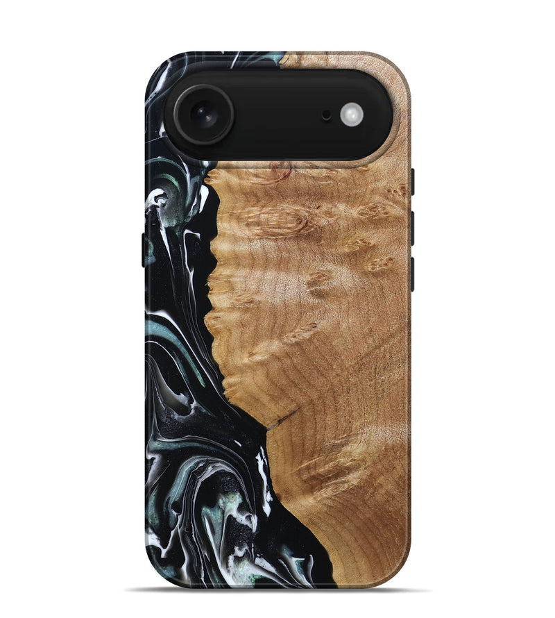 iPhone 17 Air Wood Live Edge Phone Case - Rubi (Black & White, 789275)