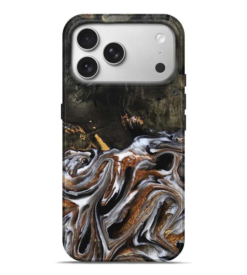 iPhone 17 Pro Max Wood Live Edge Phone Case - Maura (Black & White, 789284)