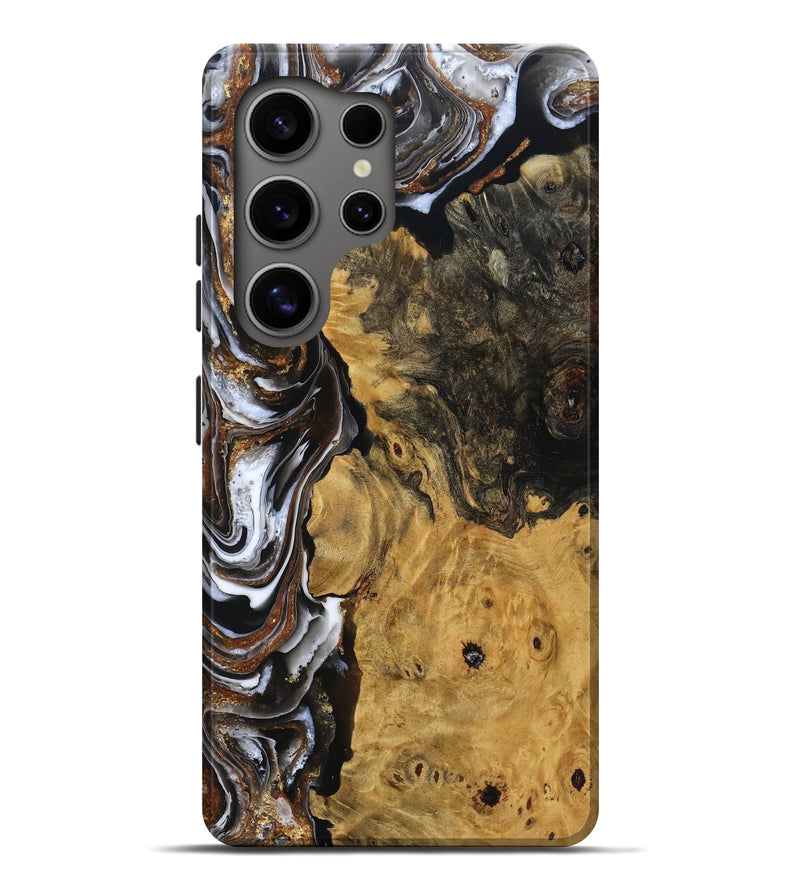 Galaxy S25 Ultra Wood Live Edge Phone Case - Zev (Black & White, 789285)