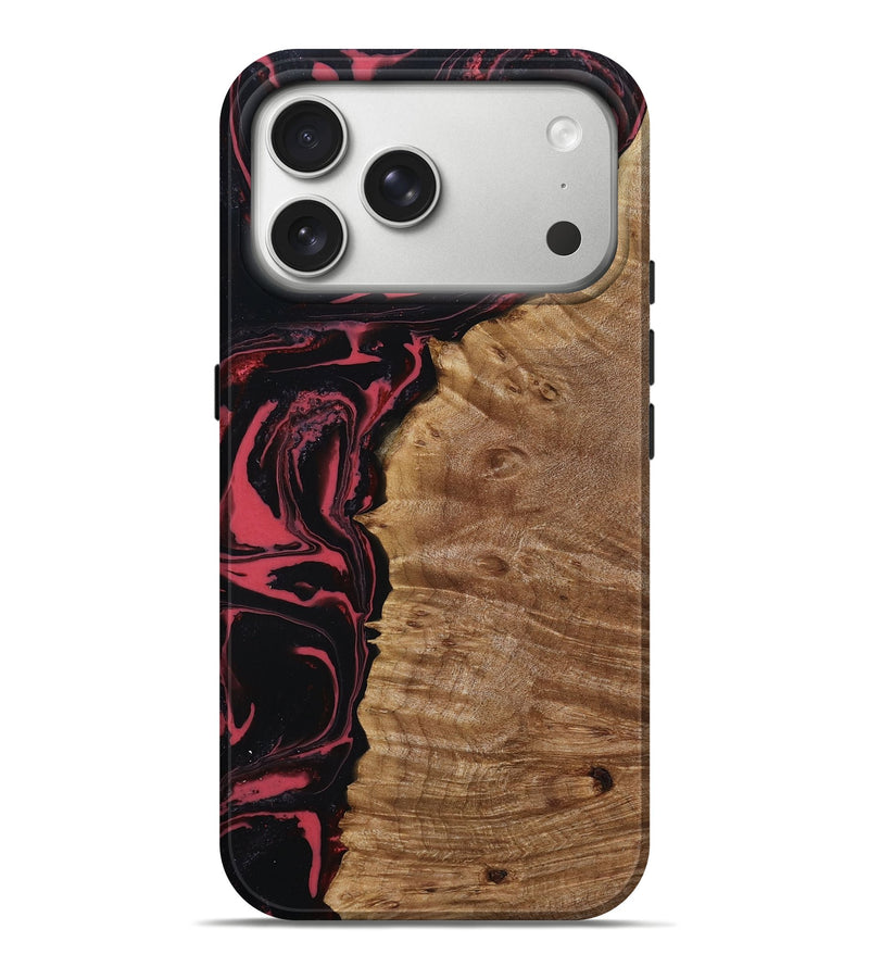 iPhone 17 Pro Max Wood Live Edge Phone Case - Debbi (Red, 789287)