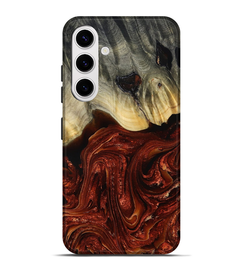 Galaxy S25 Plus Wood Live Edge Phone Case - Darlene (Red, 789290)