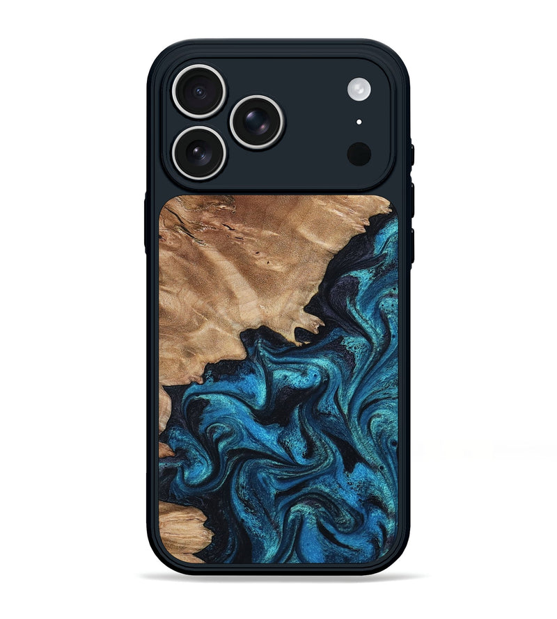 iPhone 17 Pro Max Wood Phone Case - Rivka (Blue, 789368)