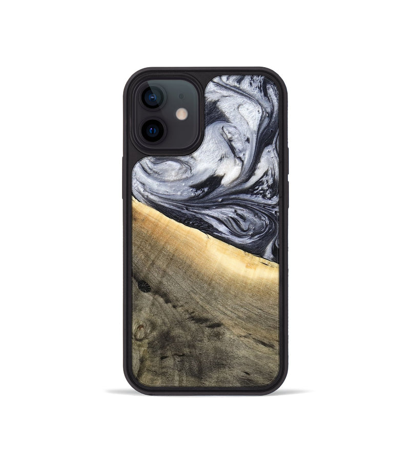 iPhone 12 mini Wood Phone Case - Akeelah (Black & White, 789415)