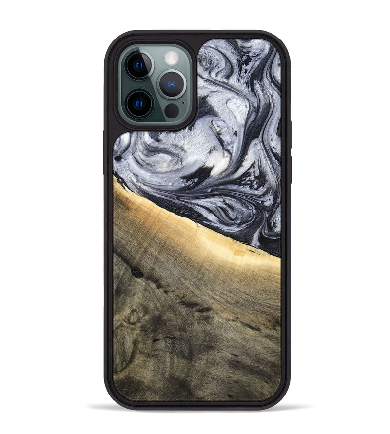 iPhone 12 Pro Max Wood Phone Case - Akeelah (Black & White, 789415)