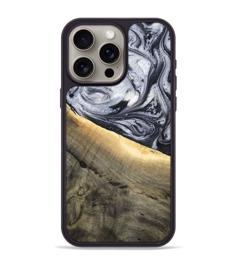 iPhone 15 Pro Max Wood Phone Case - Akeelah (Black & White, 789415)