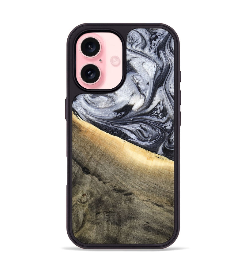 iPhone 16 Wood Phone Case - Akeelah (Black & White, 789415)
