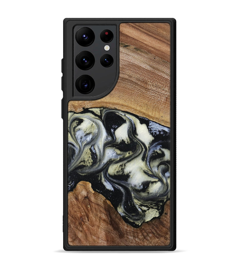 Galaxy S22 Ultra Wood Phone Case - Jessica (Black & White, 789417)