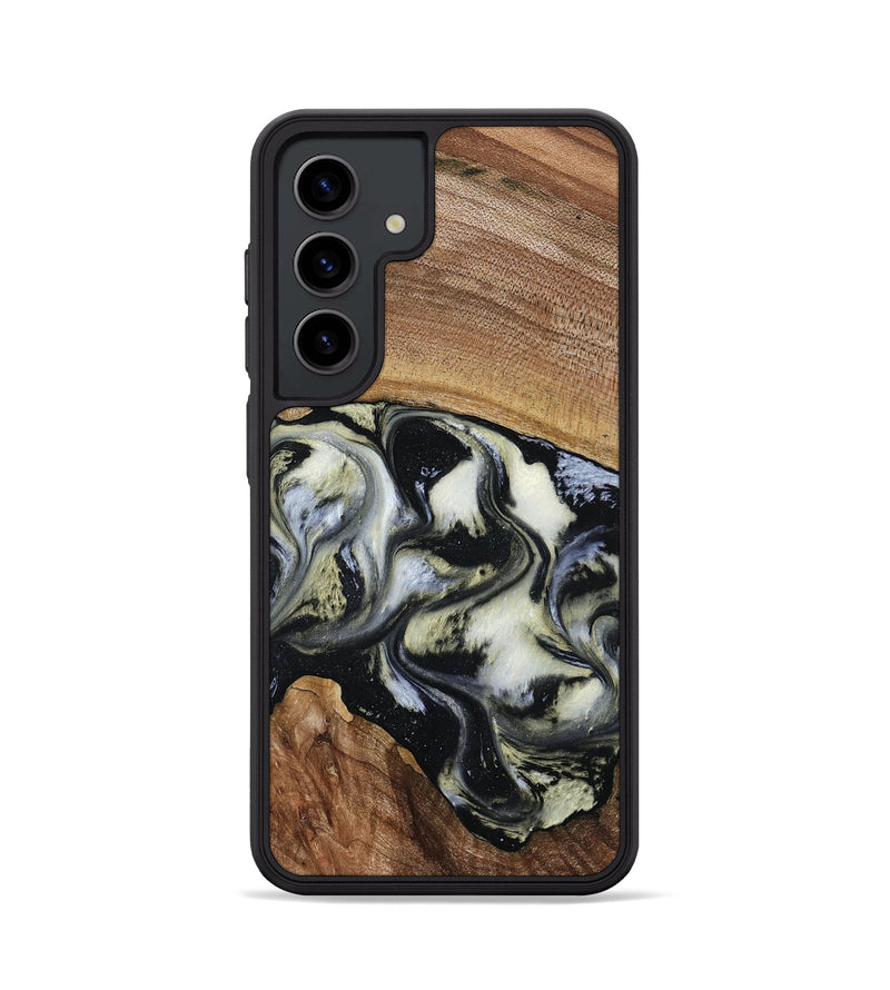 Galaxy S24 Wood Phone Case - Jessica (Black & White, 789417)