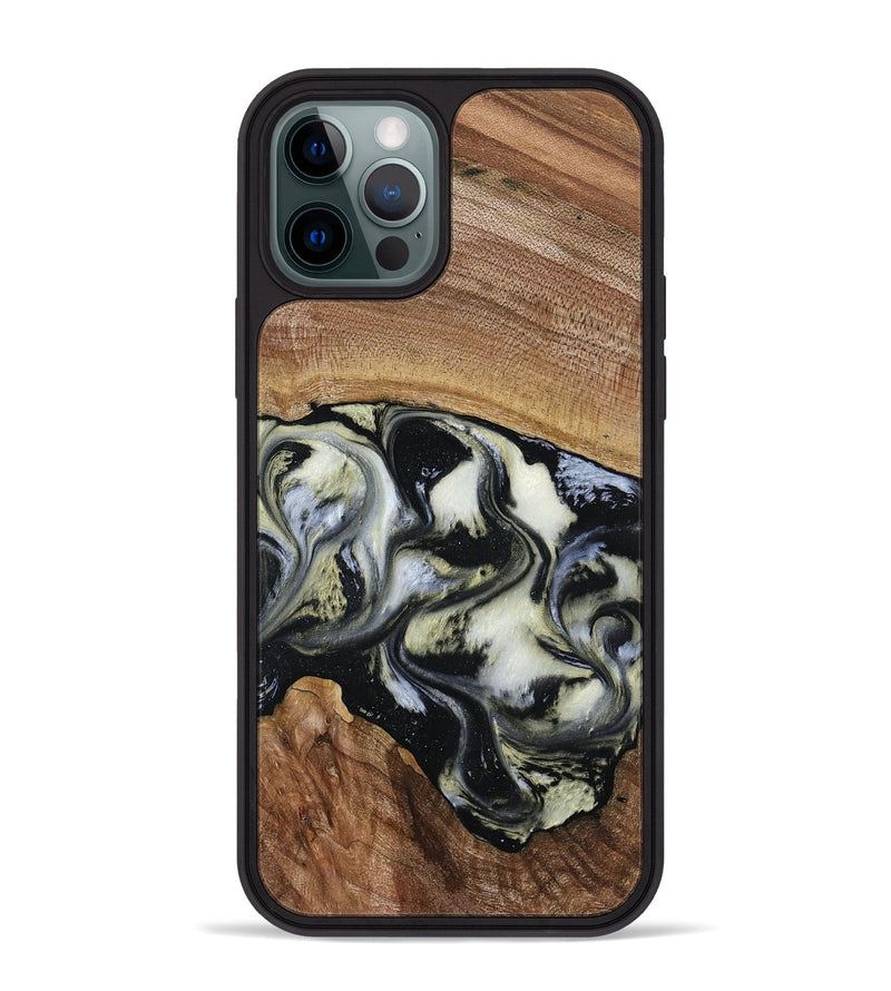 iPhone 12 Pro Max Wood Phone Case - Jessica (Black & White, 789417)