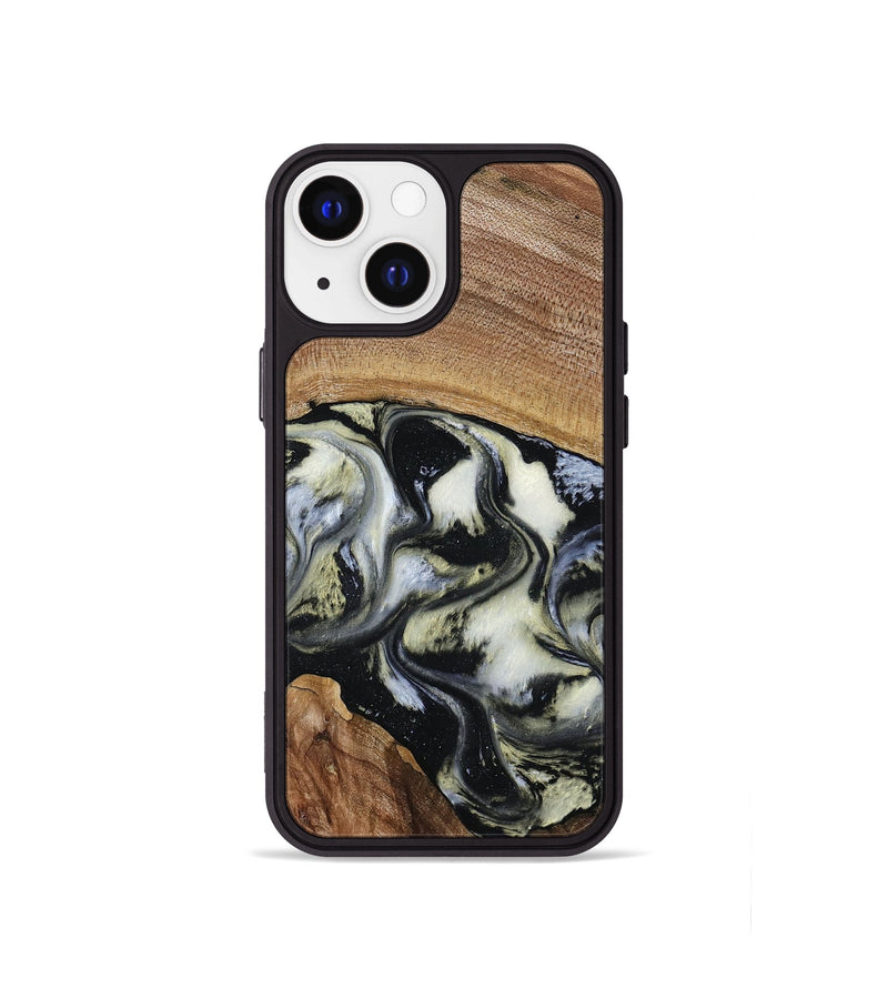 iPhone 13 mini Wood Phone Case - Jessica (Black & White, 789417)