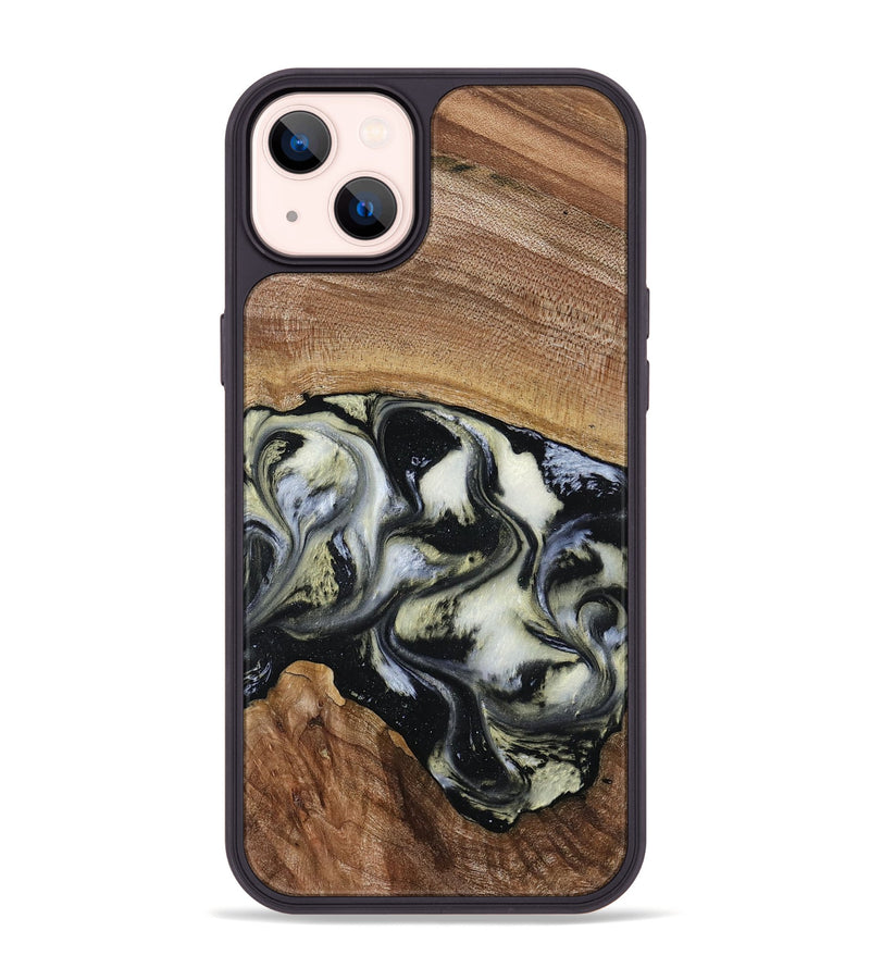 iPhone 14 Plus Wood Phone Case - Jessica (Black & White, 789417)