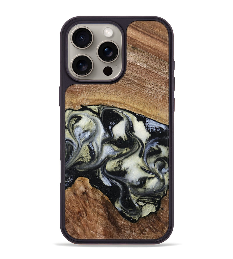 iPhone 16 Pro Max Wood Phone Case - Jessica (Black & White, 789417)