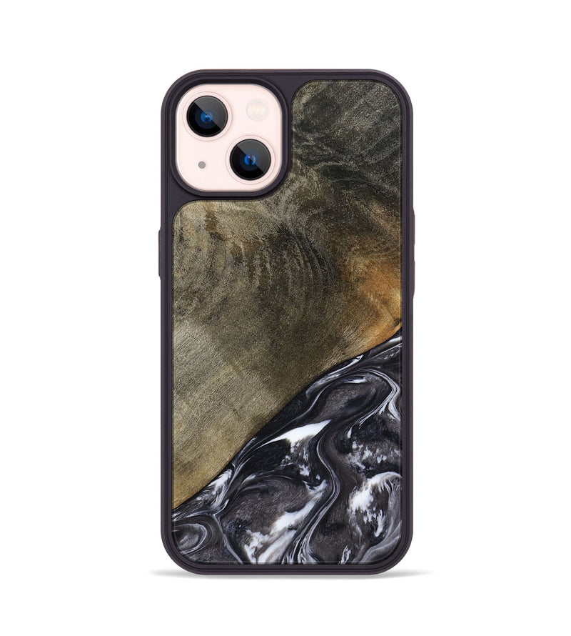 iPhone 14 Wood Phone Case - Ariya (Black & White, 789418)