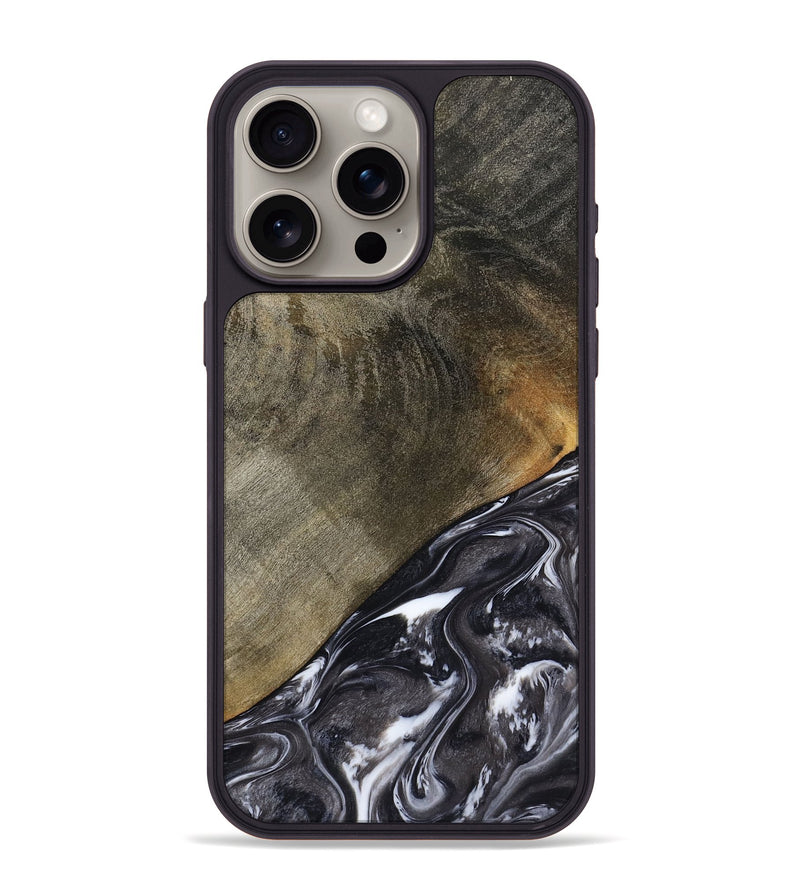 iPhone 15 Pro Max Wood Phone Case - Ariya (Black & White, 789418)