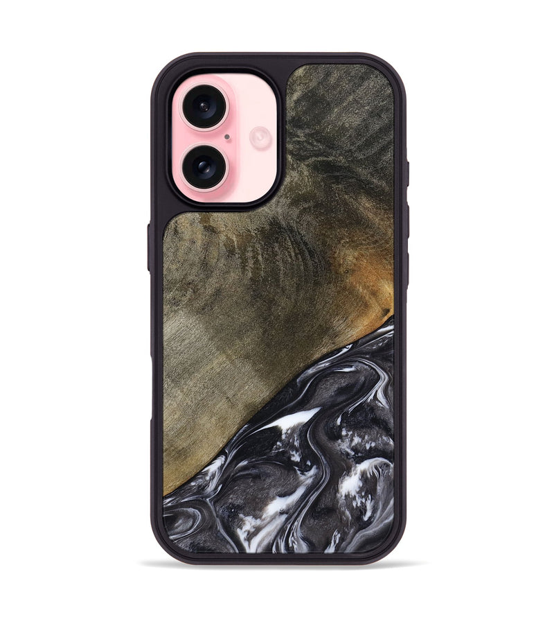 iPhone 16 Wood Phone Case - Ariya (Black & White, 789418)