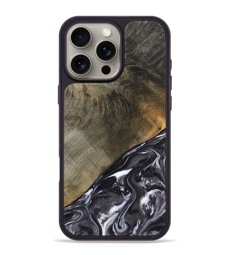 iPhone 16 Pro Max Wood Phone Case - Ariya (Black & White, 789418)