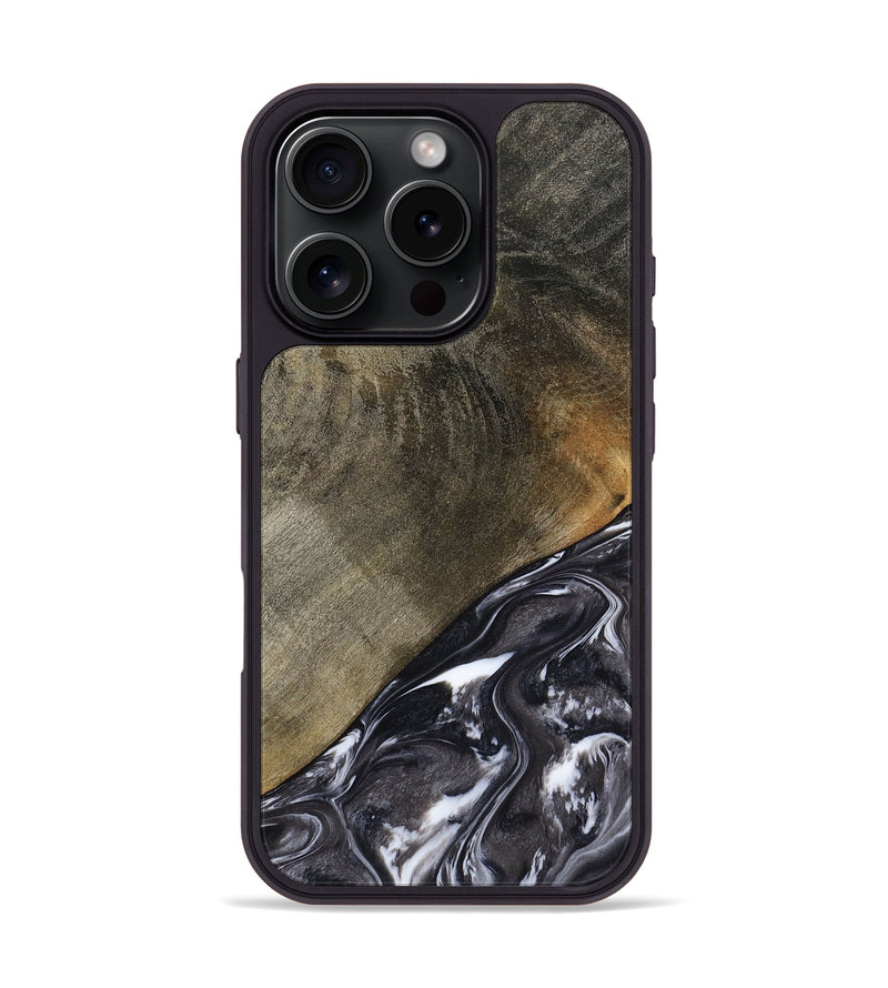 iPhone 16 Pro Wood Phone Case - Ariya (Black & White, 789418)